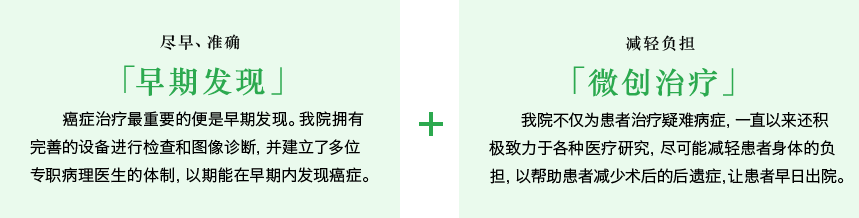 尽早、准确「早期发现」　+　减轻负担「微创治疗」