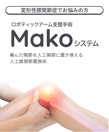 変形性股関節症でお悩みの方 変形性膝関節症でお悩みの方 ロボティックアーム支援手術 Mako 傷んだ関節を人工関節に置き換える人工股関節置換術