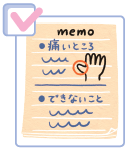 生活の中での「困り具合」をメモしたイラスト