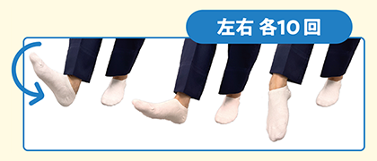 足首回し(左右 各10回)