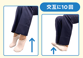 踵・つま先の上下運動(交互に10回)