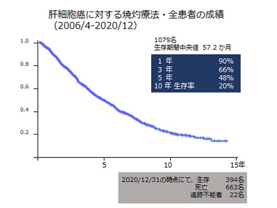 肝細胞癌に対する焼灼療法・全患者の成績（2006/4-2020/12）