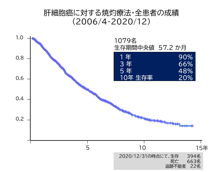 肝細胞癌に対する焼灼療法・全患者の成績（2006/4-2020/12）